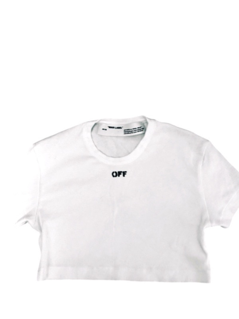 Off-White Stamp Rib Cropped Tee Short Sleeve Top White Size S